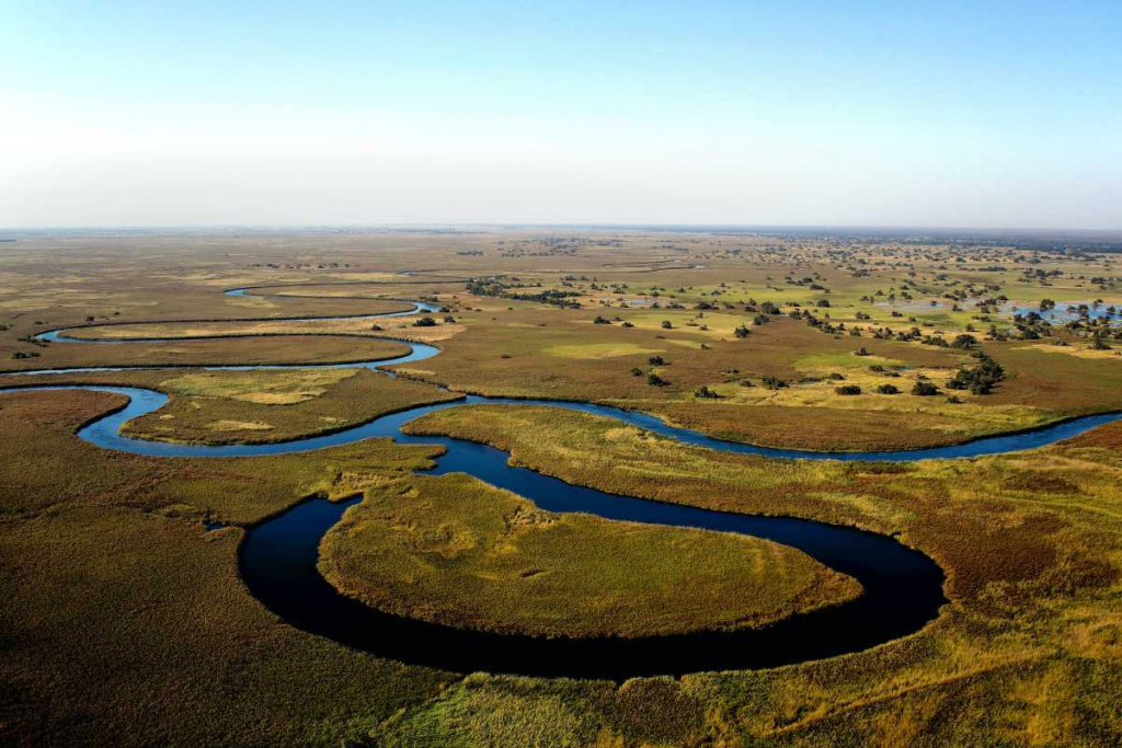 the okavango delta aerail view
