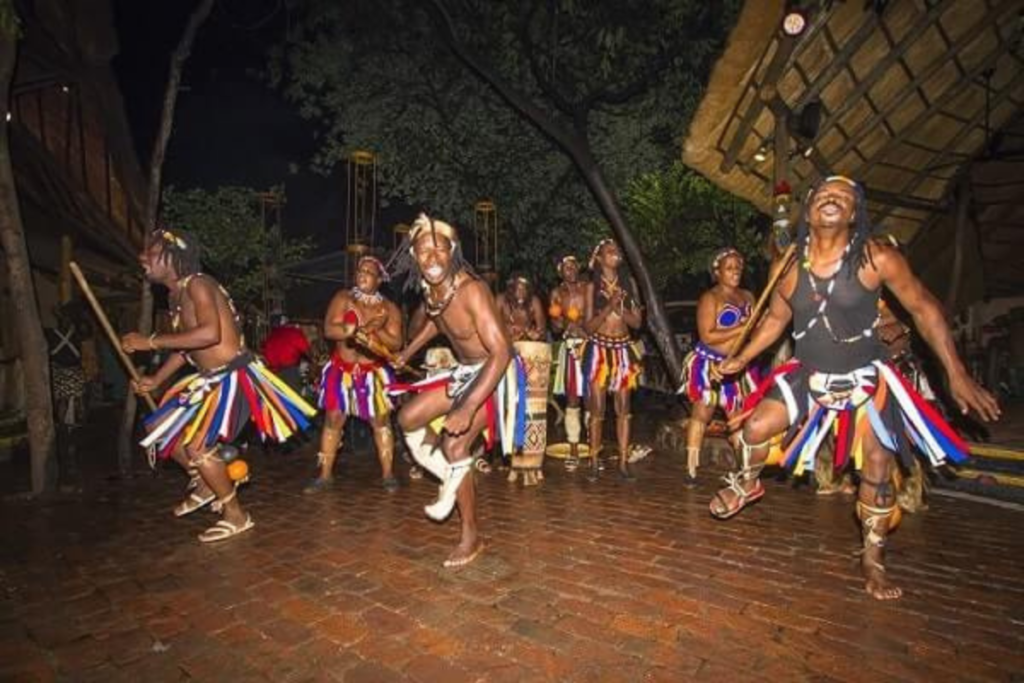 dancers at the boma dinner and drum show in Victoria Falls