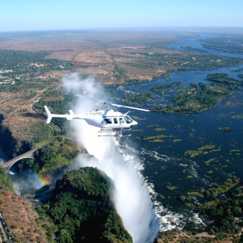 helicopter flight over the majestic Victoria Falls
